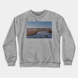 The beach at Whitley Bay, North Tyneside Crewneck Sweatshirt